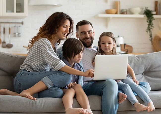 Happy family planning home